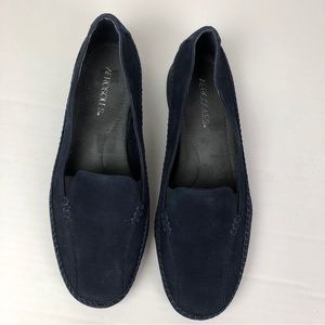 Aerosoles Women's Size 11 Loafers Flats Ivory Tree Navy Blue Suede Leather Comfy